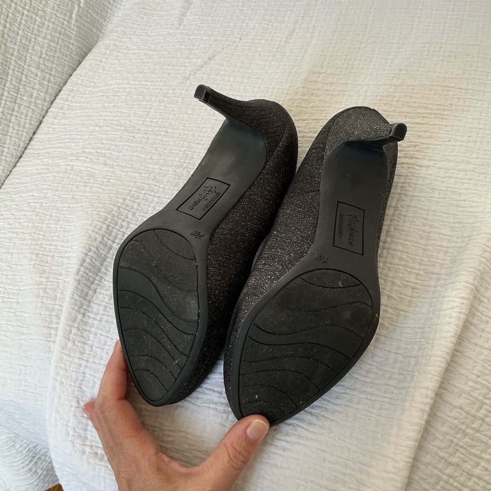 🖤 Fioni Night Shimmery Sparkly Black 4 Inch Heels - 7.5 Wide - Picture 6 of 7